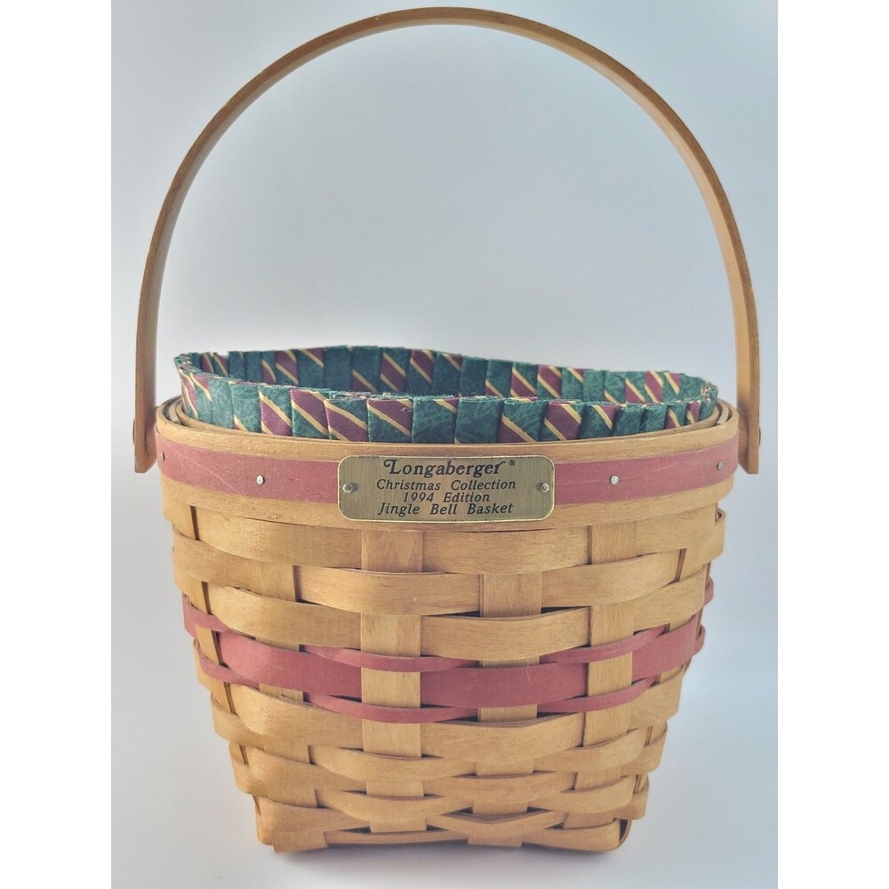 Vintage Longaberger 1994 Jingle Bell 6x8" Basket Liner Protector